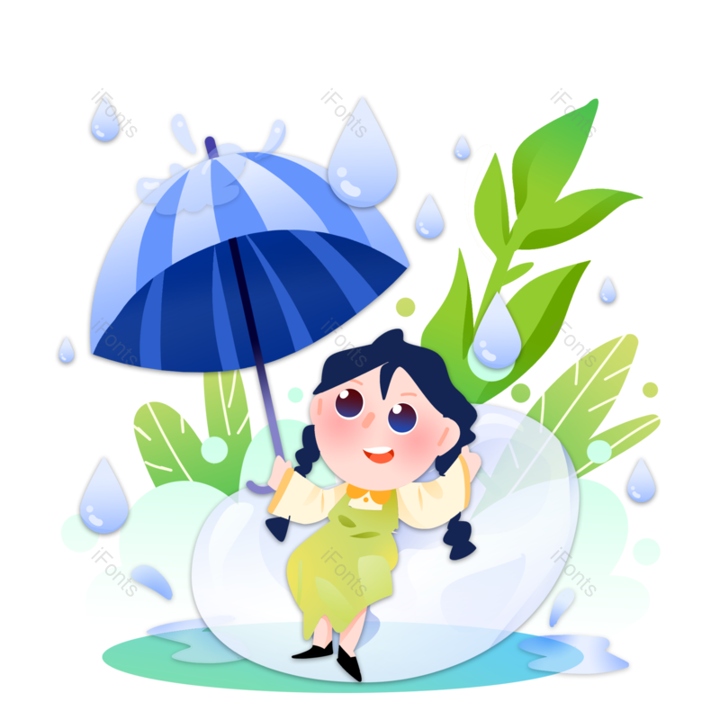 卡通图片,儿童元素,雨水PNG,雨滴免抠素材